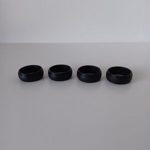 Four Men's Silicone Black Rubber Wedding Rings